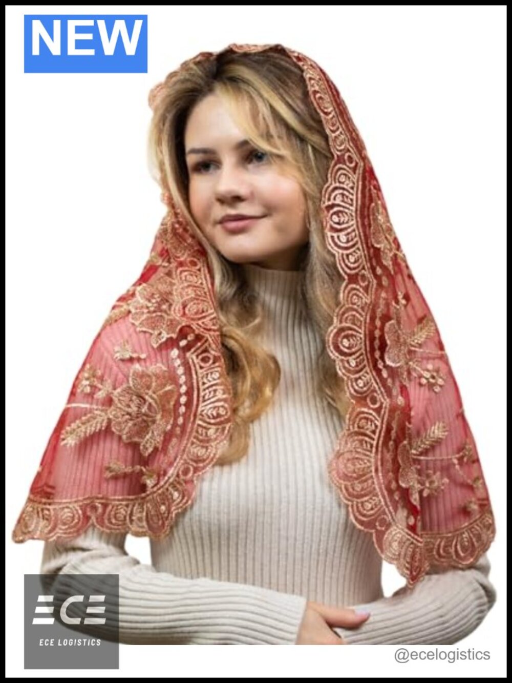 Catholic Mantilla Mass Veil Triangle Cross Embroidery Church Lace Veil Long